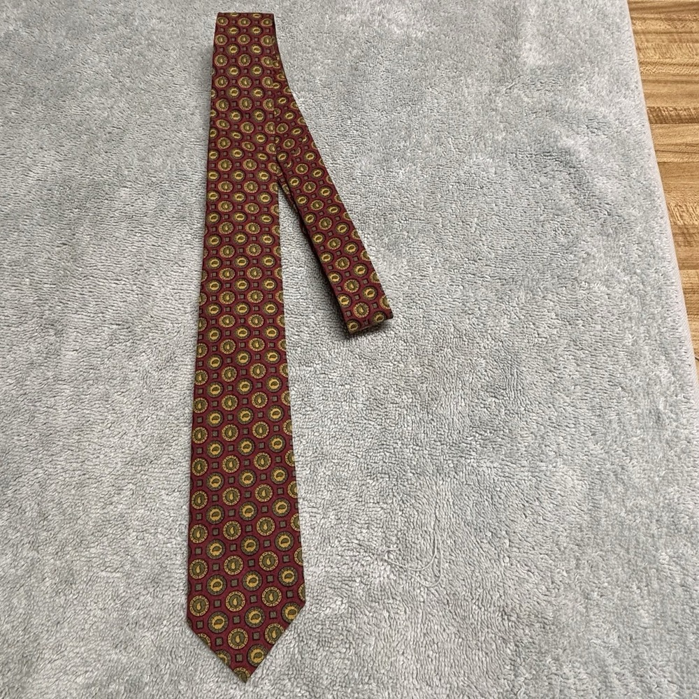 Vintage red and gold geometric medallion foulard pattern Skinny
